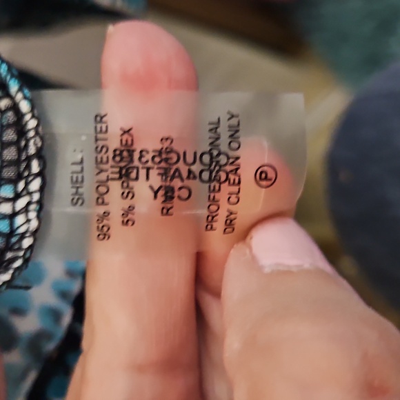 Calvin Klein Blue and Black Ruched Faux Wrap Dress - Size Small - EUC - Picture 4 of 4